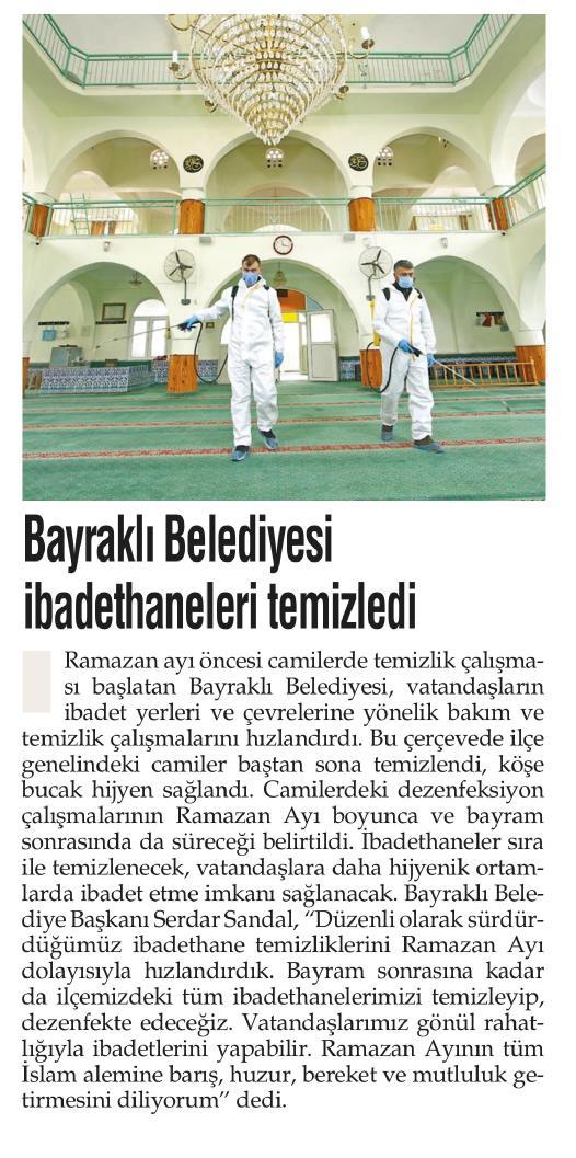 BAYRAKLI BELEDİYESİ İBADETHANELERİ TEMİZLEDİ (YENİGÜN)