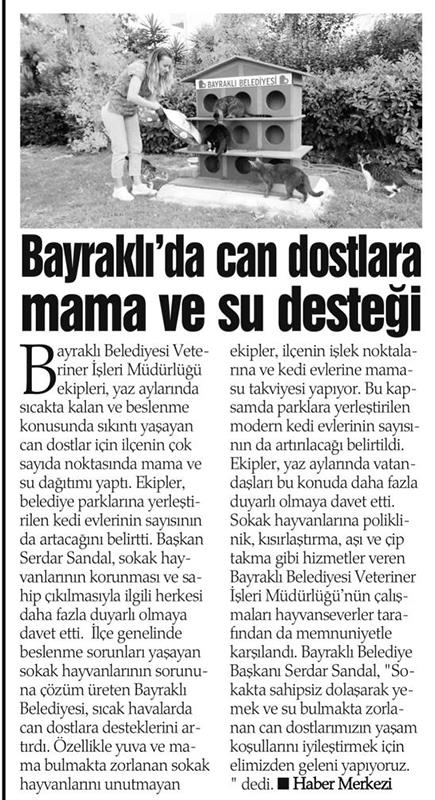 BAYRAKLI'DA CAN DOSTLARA MAMA VE SU DESTEĞİ