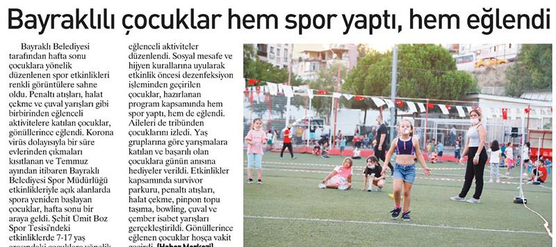 BAYRAKLILI ÇOCUKLAR HEM SPOR YAPTI, HEM EĞLENDİ (EGE TELGRAF)