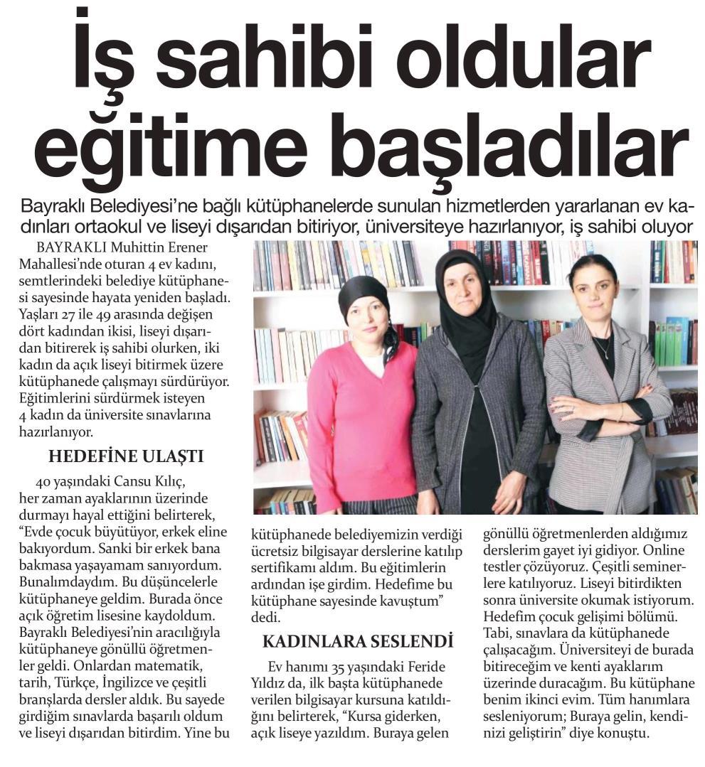 İş Sahibi Oldular Eğitime Başladılar (İz Gazete)